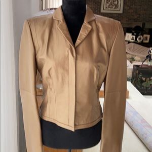 Worth Collection metallic gold leather jacket